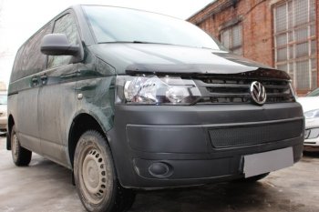 4 199 р. Защитная сетка в бампер (низ, ячейка 4х10 мм) Стрелка11 Премиум Volkswagen Transporter T5 рестайлинг (2009-2015) (Чёрная)  с доставкой в г. Москва. Увеличить фотографию 2