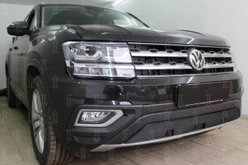 4 549 р. Защитная сетка в бампер (низ, ячейка 4х10 мм) Стрелка11 Премиум Volkswagen Teramont CA1 дорестайлинг (2016-2020) (Чёрная)  с доставкой в г. Москва. Увеличить фотографию 3