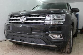 4 549 р. Защитная сетка в бампер (низ, ячейка 4х10 мм) Стрелка11 Премиум Volkswagen Teramont CA1 дорестайлинг (2016-2020) (Чёрная)  с доставкой в г. Москва. Увеличить фотографию 4