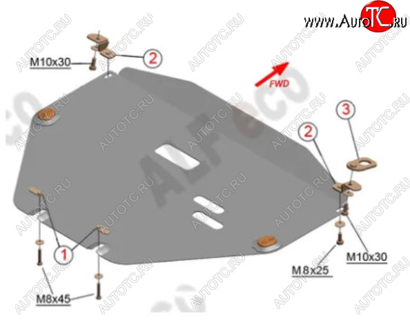 4 549 р. Защита картера двигателя и КПП Alfeco  Honda CR-V  RW,RT (2016-2022) дорестайлинг, рестайлинг (Сталь 2 мм)  с доставкой в г. Москва