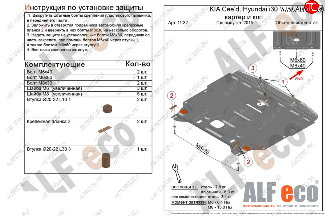 4 999 р. Защита картера двигателя и КПП Alfeco  KIA Cerato  3 YD (2016-2019) рестайлинг седан (Сталь 2 мм)  с доставкой в г. Москва