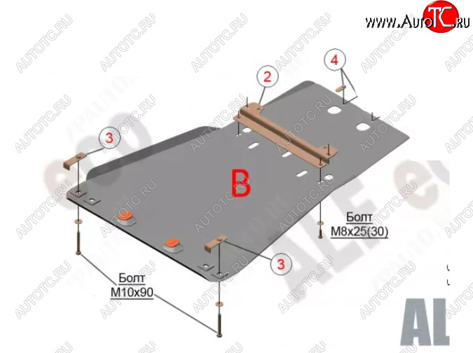 6 299 р. Защита картера двигателя и КПП (V-5,7) Alfeco Lexus LX570 J200 дорестайлинг (2007-2012) (Сталь 2 мм)  с доставкой в г. Москва