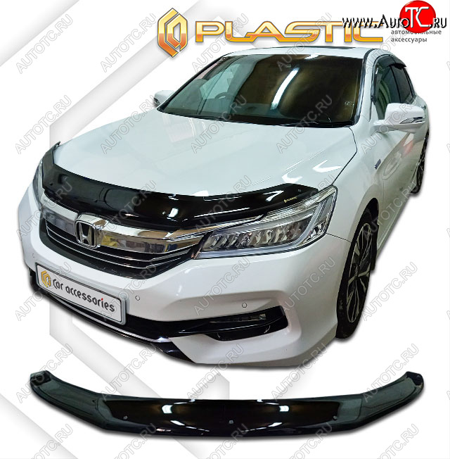 2 199 р. Дефлектор капота CA-Plastic  Honda Accord  CR (2016-2020) седан рестайлинг (classic черный, без надписи)  с доставкой в г. Москва