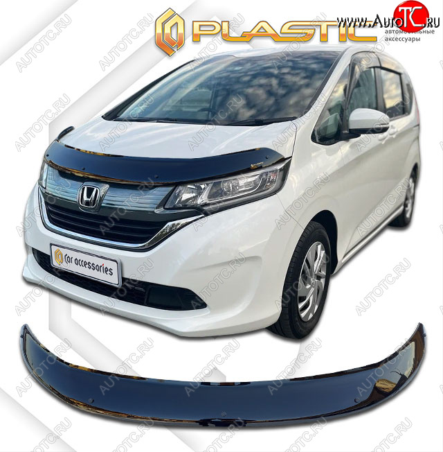 2 189 р. Дефлектор капота CA-Plastic  Honda Freed  GB7,GB8,GB5,GB6 (2016-2019) минивэн дорестайлинг (classic черный, без надписи)  с доставкой в г. Москва