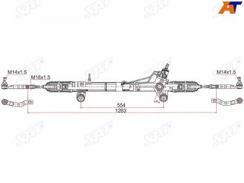 13 199 р. Рейка рулевая LHD SAT Toyota Hilux AN120 дорестайлинг (2016-2020)  с доставкой в г. Москва. Увеличить фотографию 1