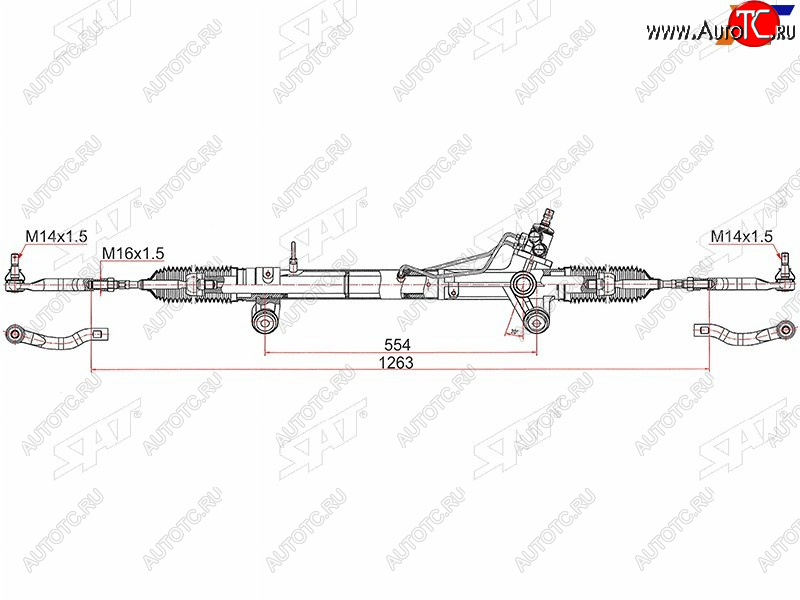 13 199 р. Рейка рулевая LHD SAT Toyota Hilux AN120 дорестайлинг (2016-2020)  с доставкой в г. Москва