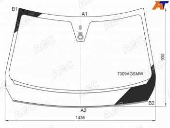 Стекло лобовое (Датчик дождя Молдинг) AGC Renault (Рено) Arkana (Аркана) (2019-2024)