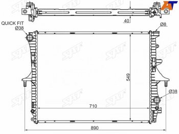 11 549 р. Радиатор охлаждающей жидкости SAT  Audi Q7  4L (2005-2015), Porsche Cayenne ( 955,  957) (2002-2010), Volkswagen Touareg  GP (2002-2010)  с доставкой в г. Москва. Увеличить фотографию 1