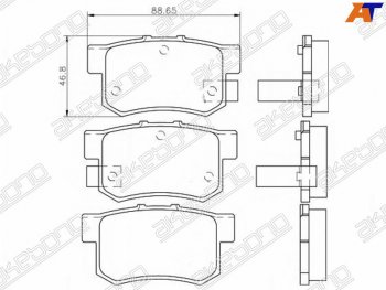 2 899 р. Задние колодки тормозные AKEBONO  Honda CR-V  RD4,RD5,RD6,RD7,RD9  - Stream ( 1 RN1,RN3,  1 RN2,RN4, RN1, RN3, RN5)  с доставкой в г. Москва. Увеличить фотографию 1