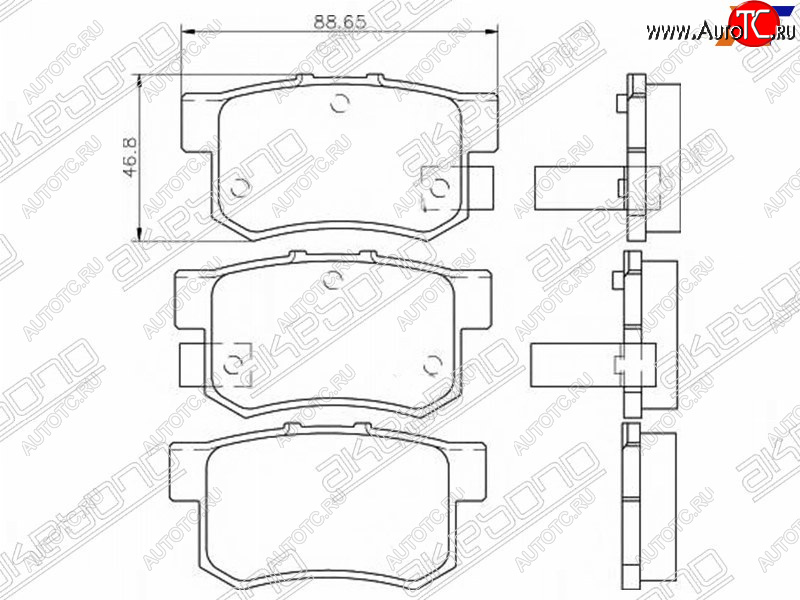 2 899 р. Задние колодки тормозные AKEBONO  Honda CR-V  RD4,RD5,RD6,RD7,RD9  - Stream ( 1 RN1,RN3,  1 RN2,RN4, RN1, RN3, RN5)  с доставкой в г. Москва