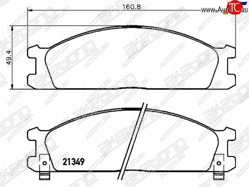 2 149 р. Колодки тормозные AKEBONO (передние) Nissan Pathfinder R50 дорестайлинг (1995-1999)  с доставкой в г. Москва