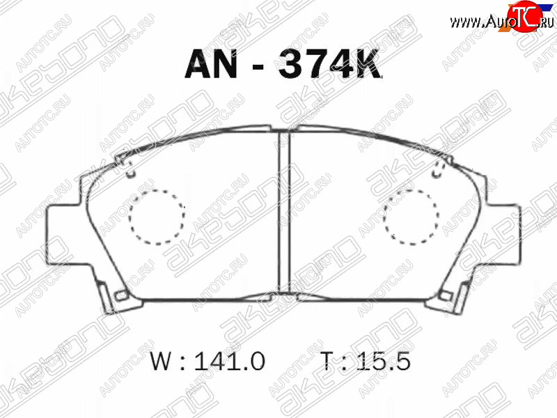 3 399 р. Колодки тормозные AKEBONO (передние) Toyota Avensis T220 седан рестайлинг (2000-2003)  с доставкой в г. Москва