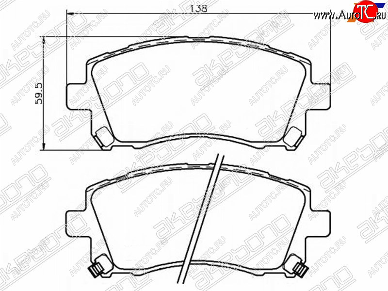 2 399 р. Колодки тормозные AKEBONO (передние)  Subaru Forester  SF - Legacy  BH/BE12  с доставкой в г. Москва