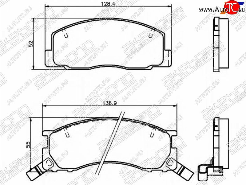 2 499 р. Колодки тормозные AKEBONO (передние) Toyota Estima XR10,XR20 (1990-1999)  с доставкой в г. Москва