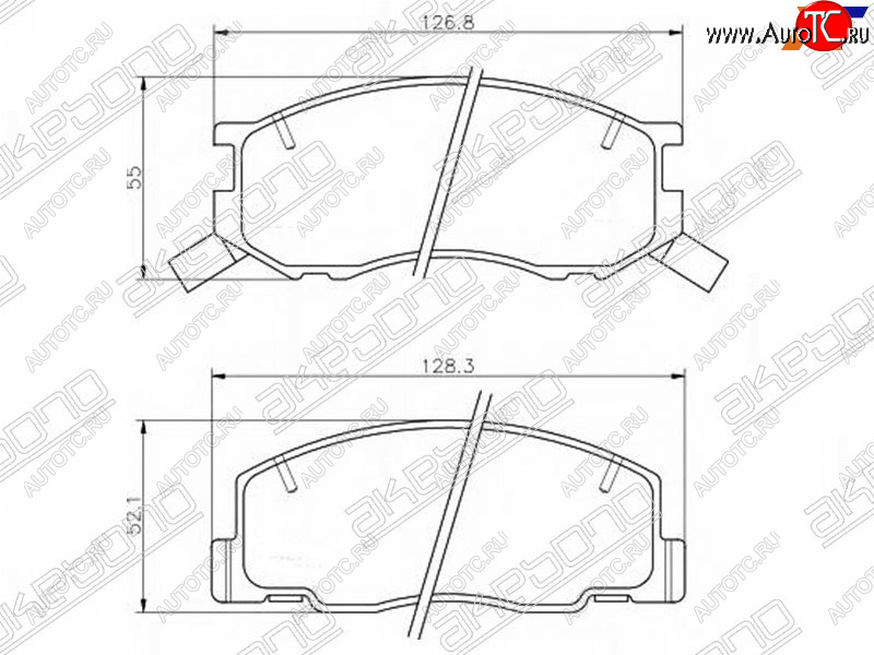 1 669 р. Колодки тормозные AKEBONO (передние) Toyota LiteAce Noah (1996-2001)  с доставкой в г. Москва