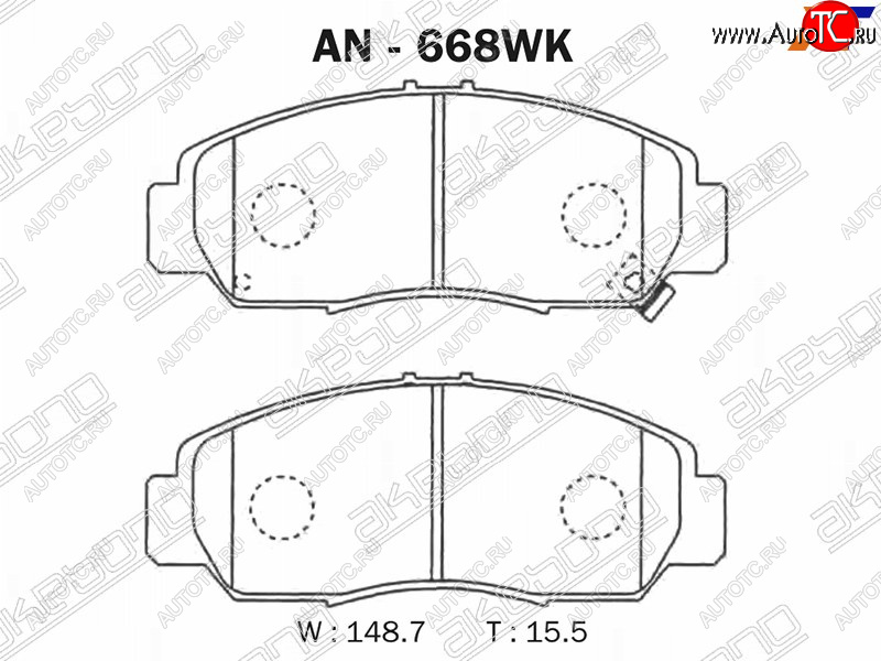 3 299 р. Колодки тормозные AKEBONO (передние)  Honda Accord  CU (2008-2013) седан дорестайлинг, седан рестайлинг  с доставкой в г. Москва