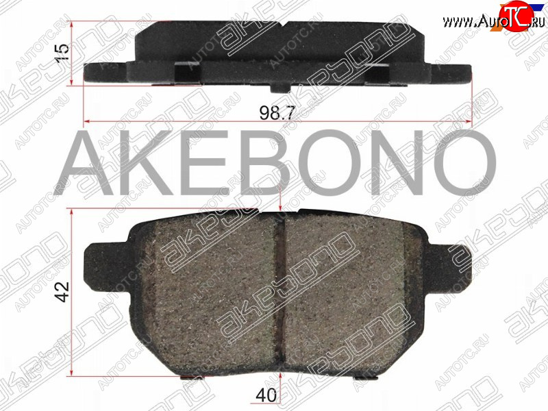 2 069 р. Колодки тормозные AKEBONO (задние)  Toyota Corolla  E140 (2007-2013) седан дорестайлинг, седан рестайлинг  с доставкой в г. Москва