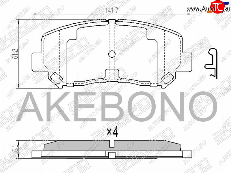 3 399 р. Колодки тормозные AKEBONO (передние) Mazda CX-5 KE дорестайлинг (2011-2014)  с доставкой в г. Москва