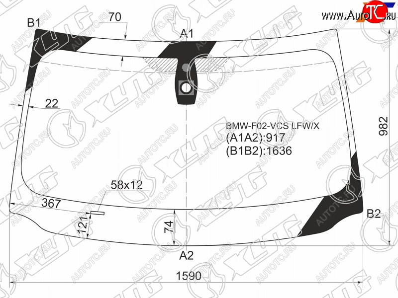 7 999 р. Стекло лобовое (Датчик дождя) XYG  BMW 7 серия  F01-F04 (2008-2015) седан  с доставкой в г. Москва