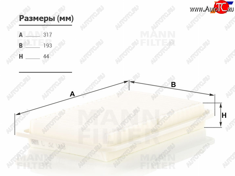 1 799 р. Фильтр воздушный MANN  Toyota Harrier (XU30,  XU60,  XU80), Highlander (XU40,  XU50,  XU70), Kluger (XU40,  XU50)  с доставкой в г. Москва