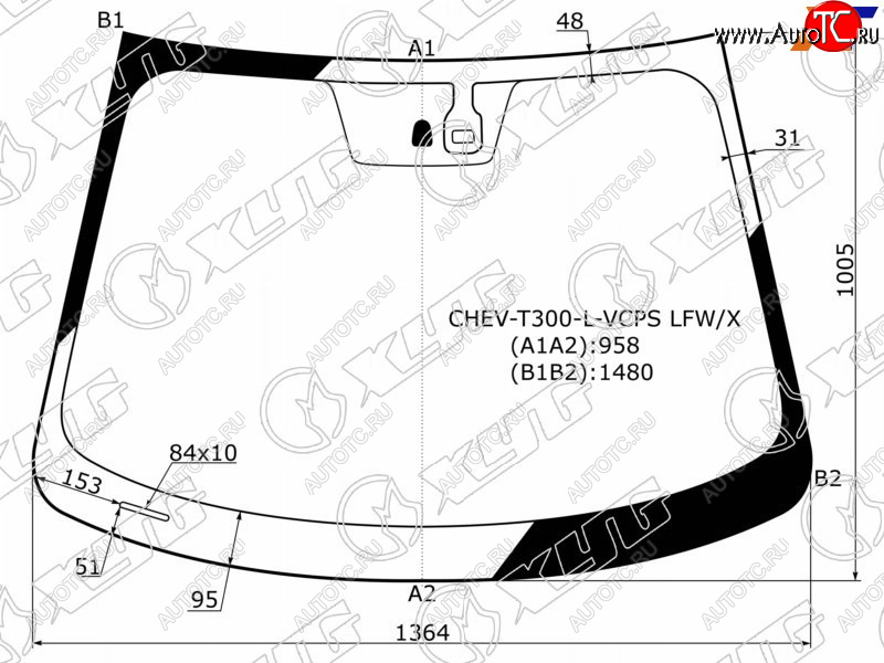 6 399 р. Стекло лобовое (Датчик дождя) XYG  Chevrolet Aveo  T300 (2011-2015) седан, хэтчбек  с доставкой в г. Москва