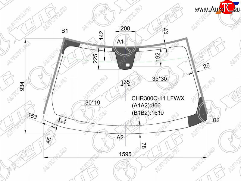 12 599 р. Стекло лобовое (Датчик дождя Молдинг 4D SED) XYG  Chrysler 300C  LD седан (2011-2022), Dodge Charger (2006-2014)  с доставкой в г. Москва