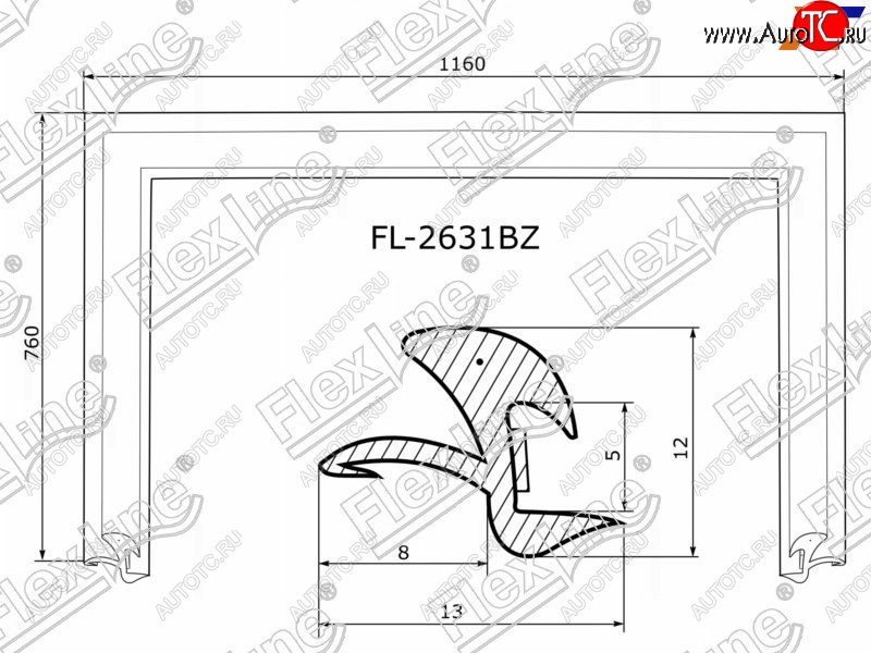 2 669 р. Молдинг лобового стекла (П-образный) FLEXLINE Honda Jazz (2001-2008)  с доставкой в г. Москва