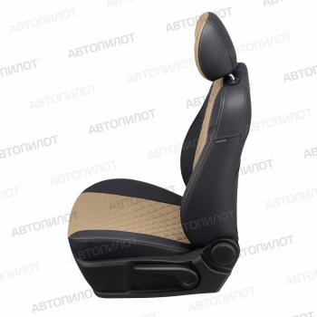 7 799 р. Чехлы на сиденья Ромб (к. Comfort Luxe экокожа) Автопилот Уаз Патриот 3163 5 дв. 2-ой рестайлинг (2017-2025) (черный/темно-бежевый)  с доставкой в г. Москва. Увеличить фотографию 4