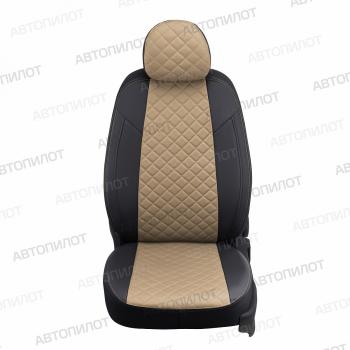 7 799 р. Чехлы на сиденья Ромб (к. Comfort Luxe экокожа) Автопилот Уаз Патриот 3163 5 дв. 2-ой рестайлинг (2017-2025) (черный/темно-бежевый)  с доставкой в г. Москва. Увеличить фотографию 3