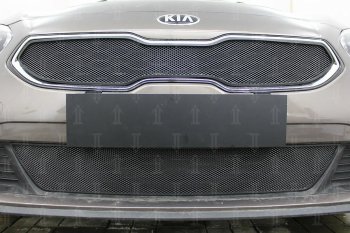 3 779 р. Защитная сетка в бампер (низ, ячейка 3х7 мм) Alfeco Стандарт KIA Ceed 3 CD хэтчбэк (2018-2025) (Чёрная)  с доставкой в г. Москва. Увеличить фотографию 2