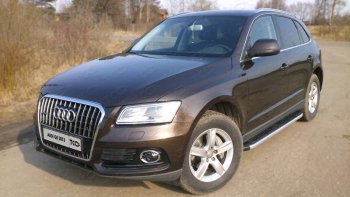 19 999 р. Алюминиевые порожки для ног с пластиковой накладкой TCC Tюнинг  Audi Q5  8R (2008-2017) дорестайлинг, рестайлинг (серый)  с доставкой в г. Москва. Увеличить фотографию 1