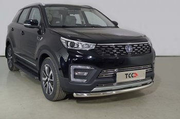 Защита переднего бампера нижняя d60,3 мм ТСС Тюнинг Changan CS55 рестайлинг (2018-2024)  (нержавейка)