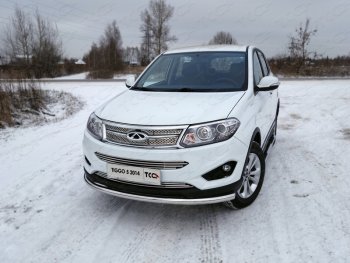 Защита переднего бампера нижняя d60,3 мм ТСС Тюнинг Chery Tiggo 5 (T21) дорестайлинг (2014-2017) ()