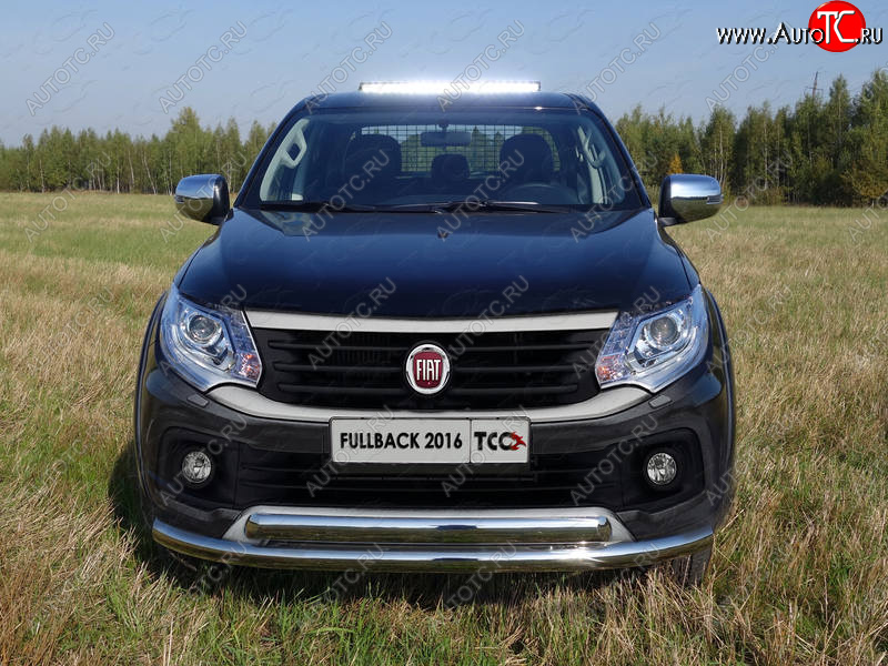 27 699 р. Защита передняя нижняя двойная 76,1*75 мм ТСС Тюнинг Fiat Fullback (2016-2018) (нержавейка)  с доставкой в г. Москва