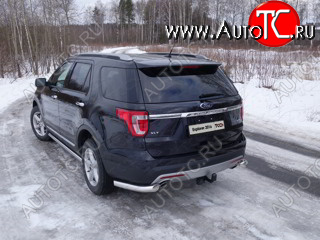 24 949 р. Защита задняя (уголки, нержавейка 76,1 мм) ТСС Тюнинг Ford Explorer U502 1-ый рестайлинг, 5 дв. (2015-2018)  с доставкой в г. Москва