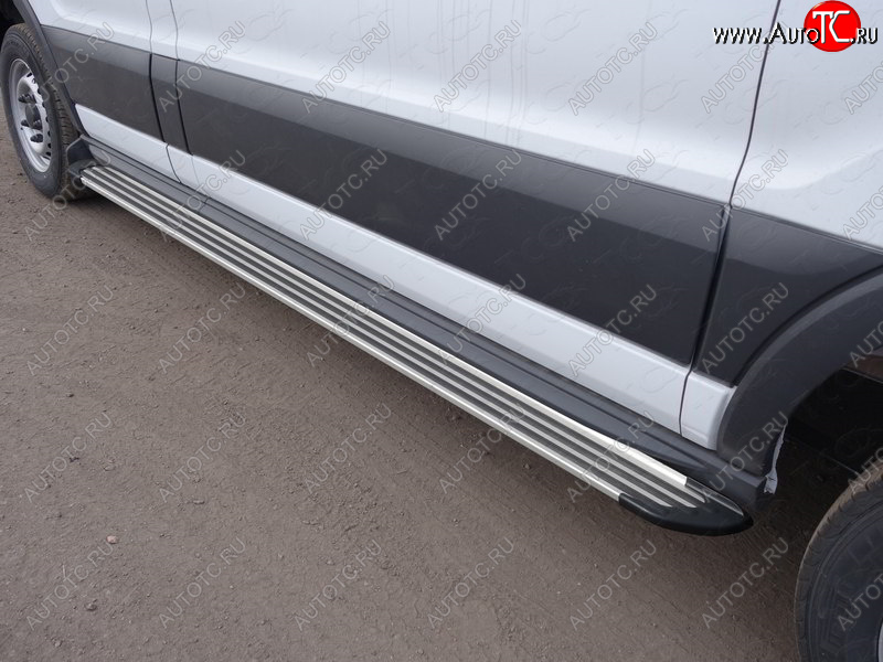 14 349 р. Порог правый алюминиевый Slim Line Silver, ТСС Тюнинг Ford Transit Connect (2013-2018) (Slim Line Silver)  с доставкой в г. Москва