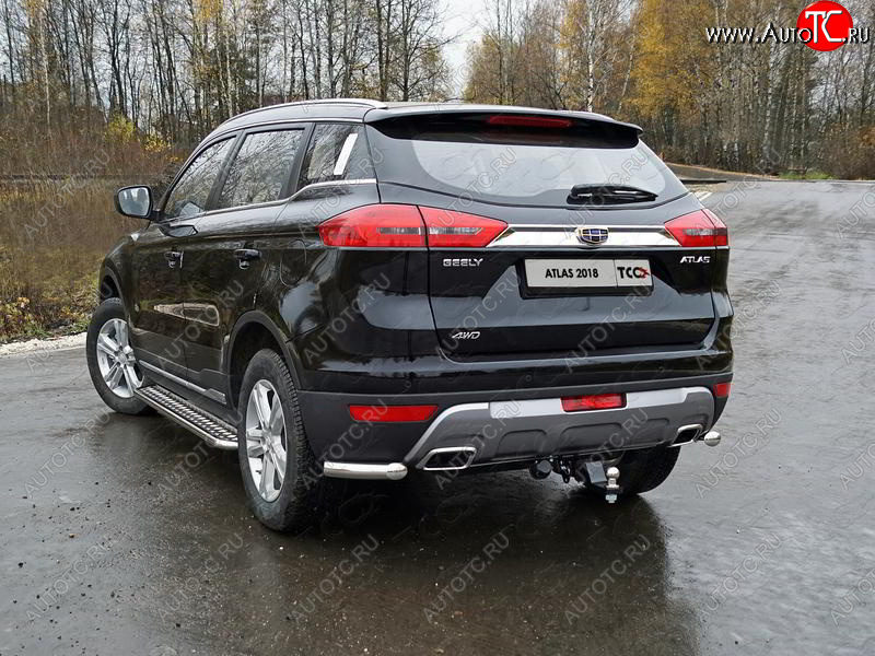 8 899 р. Защита заднего бампера (уголки, d60,3 мм) TCC  Geely Atlas  NL3 (2016-2022)  с доставкой в г. Москва