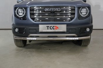 Защита переднего бампера нижняя с ДХО 60,3 мм ТСС Тюнинг Haval Dargo (2022-2025) ()