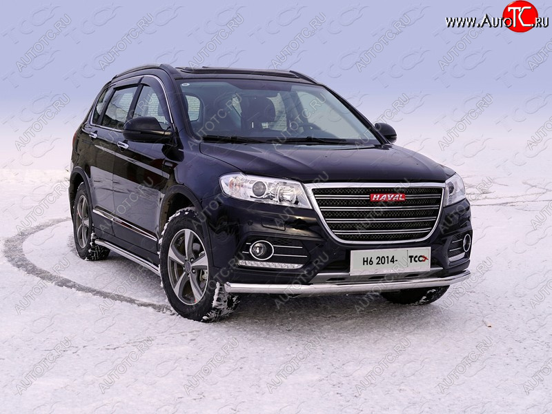 22 649 р. Защита переднего бампера нижняя d60,3 мм ТСС Тюнинг Haval H6 (2013-2020) (нержавейка)  с доставкой в г. Москва