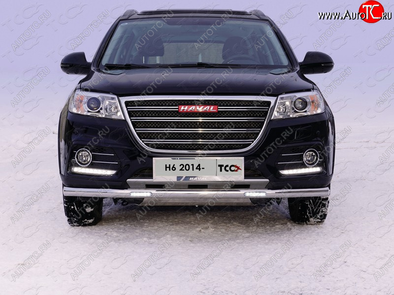 36 849 р. Защита переднего бампера нижняя (с ДХО) 60,3 мм Haval H6 (2013-2020) (нержавейка)  с доставкой в г. Москва