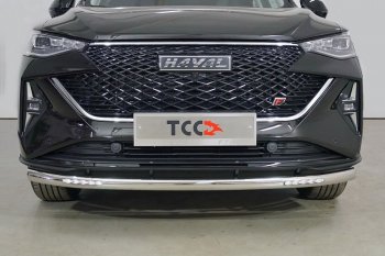 Защита переднего бампера нижняя с ДХО 60,3 мм ТСС Тюнинг Haval F7x  рестайлинг (2022-2024)  (нержавейка)