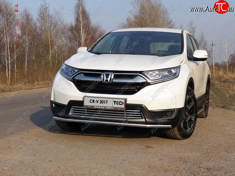 15 999 р. Защита переднего бампера нижняя d42,4 мм ТСС Тюнинг  Honda CR-V  RW,RT (2016-2020) дорестайлинг (нержавейка)  с доставкой в г. Москва