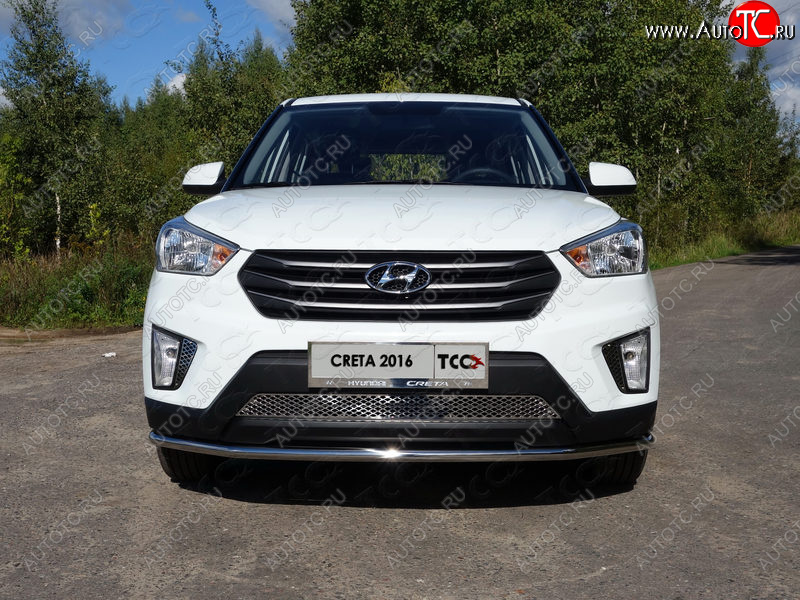 16 899 р. Защита переднего бампера нижняя d42,4 мм ТСС Тюнинг Hyundai Creta GS дорестайлинг (2015-2019) (нержавейка)  с доставкой в г. Москва