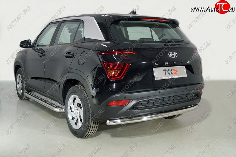 20 899 р. Защита задняя (нержавейка 60,3 мм) ТСС Тюнинг  Hyundai Creta  SU (2020-2022)  с доставкой в г. Москва