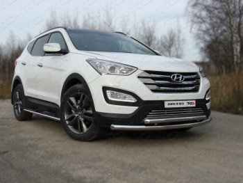 Защита переднего бампера нижняя d60,3*50,8 мм ТСС Тюнинг Hyundai (Хюндаи) Santa Fe (Санта)  DM (2012-2019) DM дорестайлинг, рестайлинг ()