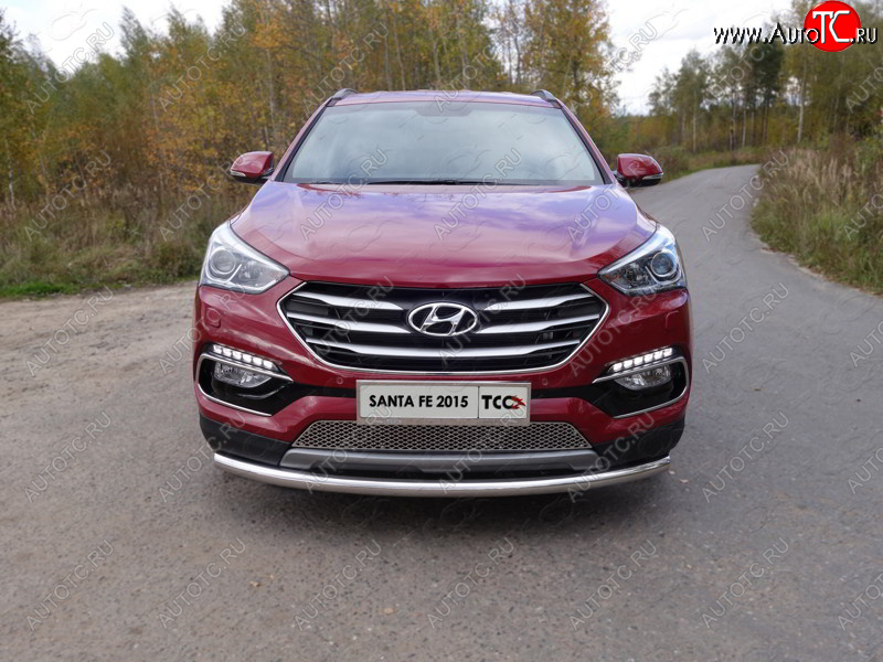 16 899 р. Защита переднего бампера нижняя d60,3 мм ТСС Тюнинг Hyundai Santa Fe DM рестайлинг (2015-2019) (нержавейка)  с доставкой в г. Москва