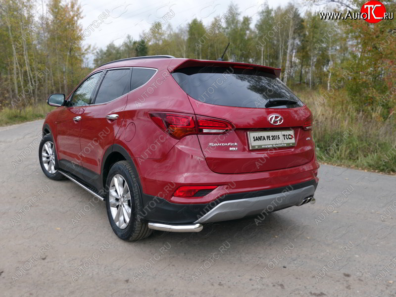 18 699 р. Защита заднего бампера (Premium, уголки, d60,3 мм) TCC  Hyundai Santa Fe  DM (2015-2019) рестайлинг  с доставкой в г. Москва