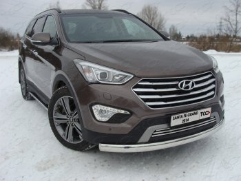 Защита переднего бампера нижняя овальная 75х42 мм ТСС Тюнинг Hyundai (Хюндаи) Grand Santa Fe (гранд)  1 DM (2013-2016) 1 DM дорестайлинг ()