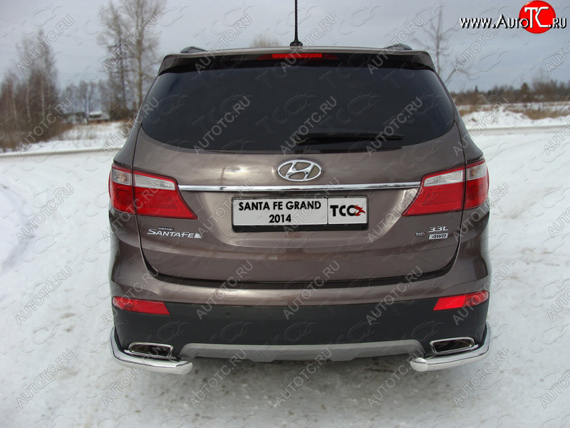 18 699 р. Защита заднего бампера (уголки, d60,3 мм) TCC  Hyundai Grand Santa Fe  1 DM (2013-2016) дорестайлинг  с доставкой в г. Москва