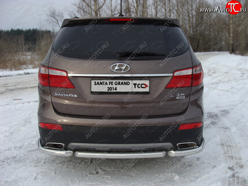 11 999 р. Защита задняя (нержавейка 60,3 мм) ТСС Тюнинг  Hyundai Santa Fe  DM (2012-2016) дорестайлинг  с доставкой в г. Москва